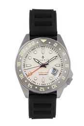 Global Dive Rubber-Strap Deep Diving Date Watch White