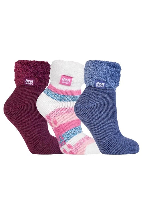 Womens Thermal Non-Slip Bed Socks 3-Pack