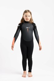 Junior Tech 3/2 F/L Steamer Back Zip Wetsuit Black/Orange