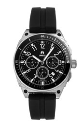 Sonar Chronograph Strap Watch with Date Black/Silver