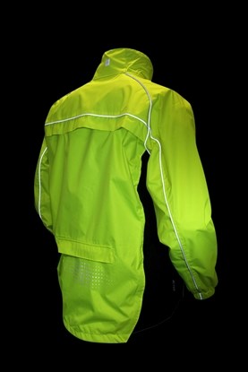 Running /& Walking Breathable Mens Coat Adjustable Hem High Viz Mountain Warehouse Adrenaline Mens High Visibility Jacket Waterproof Rain Coat for Spring Cycling
