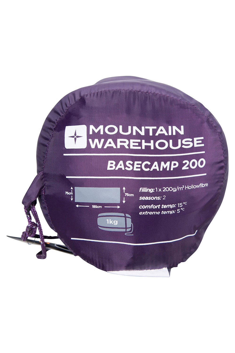 Mountain Warehouse Basecamp 200 Sleeping Bag Lightweight-for Adults Khaki 